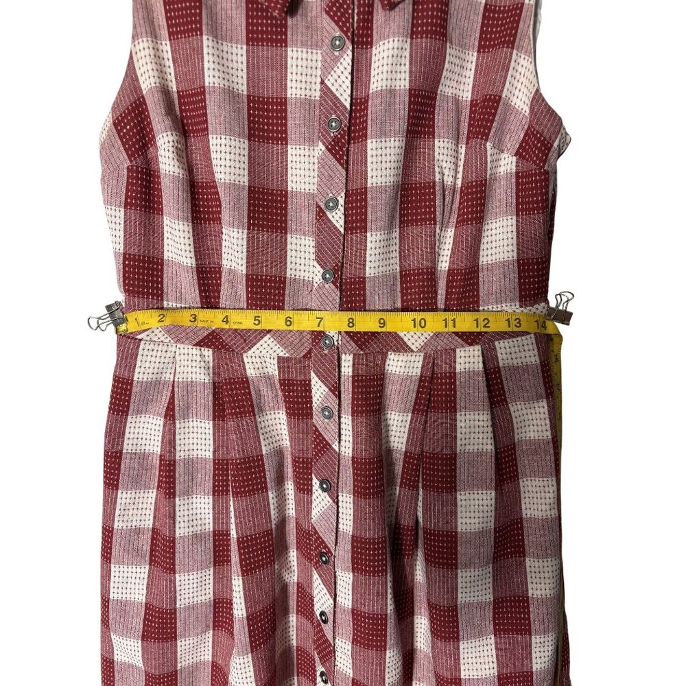 ModCloth Red & White Sleeveless Button-Up Fit & Flare Dress Size 8 - Picture 7 of 10